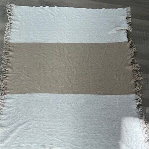 Minimalist Mark & Graham Soft Cream and White Throw